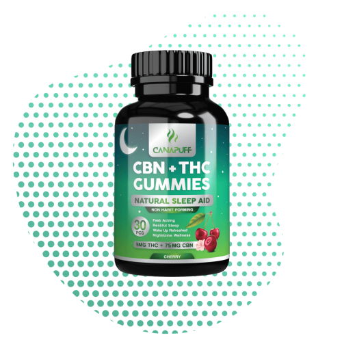 Emballage collector Canapuff cerise fermé, mentions 75 mg et 5 mg — vue 2