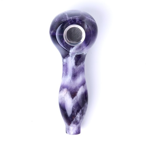pipe spoon taillée dans un bloc d'améthyste naturelle