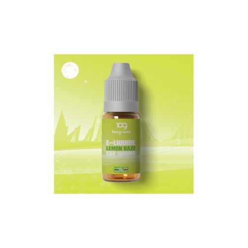 Flacon 10 ml d'e-liquide CBD Tengrams Lemon Haze 1000 mg