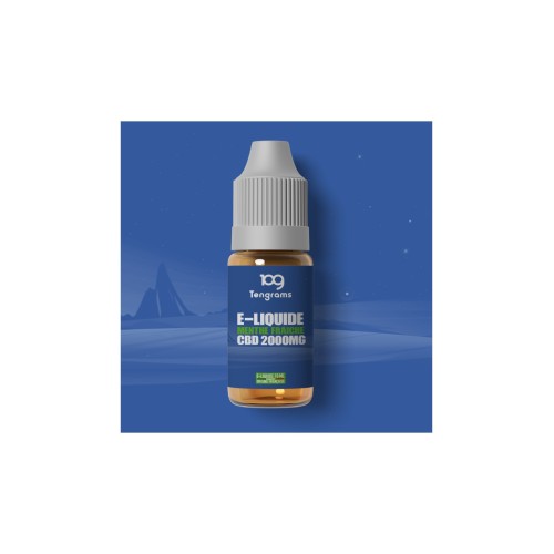 Flacon 10 ml d'e-liquide CBD Tengrams Menthe Fraîche 2000 mg