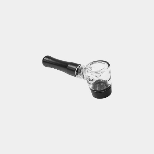 pipe portable en métal avec bol en verre transparent