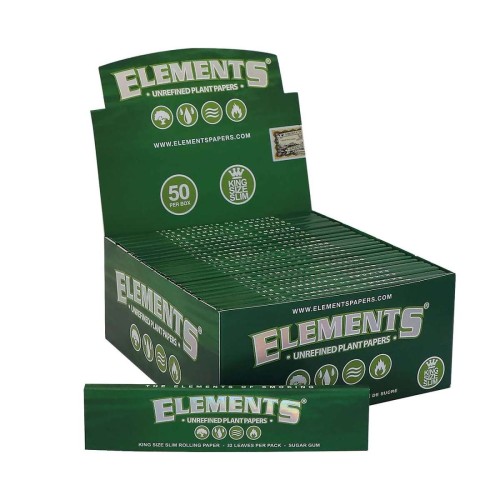 carnet ELEMENTS Green King Size Slim en cellulose végétale