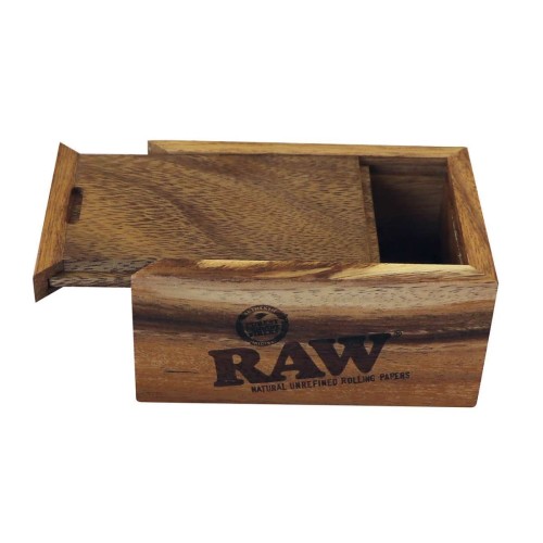 boîte en bois d’acacia RAW à couvercle coulissant
