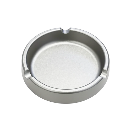 cendrier rond en aluminium argenté de 9,5 cm