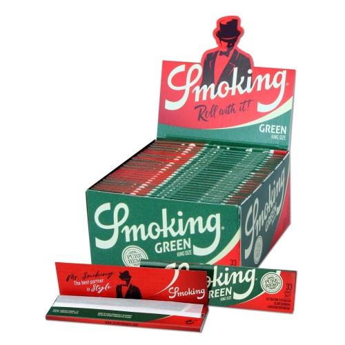 carnet de 33 feuilles Smoking Green King Size en chanvre