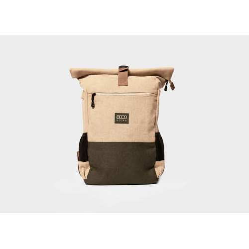 Sac à dos en chanvre vert – 18 à 30 L, poche 15 pouces