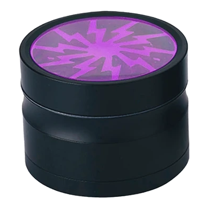 grinder Teddy 4 parties de 50 mm en aluminium, motif éclair