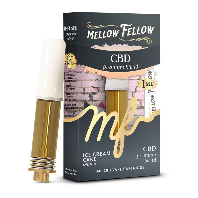 Cartouche CBD Mellow Fellow Ice Cream Cake 1 ml et son étui